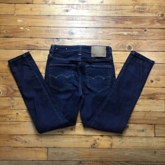 Aeo skinny dark blue jeans 26 - Picture 3 of 9